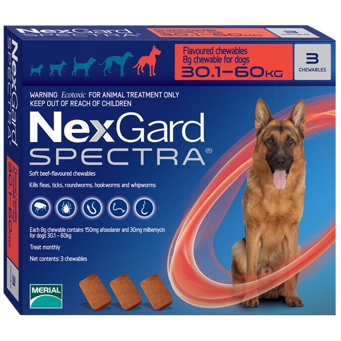 НЕКСГАРД СПЕКТРА для собак 30-60 кг NEXGARD SPECTRA таблетки против ...