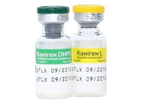 Каніген DHA2PPi/L Canigen DHA2PPi/L комплексна вакцина для цуценят собак старше 8 тижнів, доза 1
