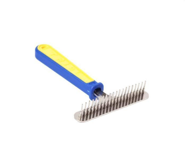 Гребінець-граблі ТМ &quot;FOX&quot; жовто-сині, великі однорядні, 16х11 см