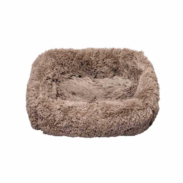 Лежак плюшевий для тварини MILORD PONCHIK, прямокутний (коричневий) 95*70*22 см, 40 кг XL