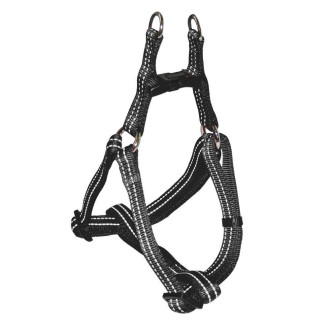 Шлея CROCI SOFT REFLECTIVE, світловідбиваюча, м'яка, чорна, нейлон, 35-50x1,5 см