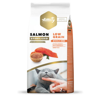 Аміті Amity Super Premium Low Grain Salmon Sterilized Cat сухий корм із лососем для стерилізованих котів, 7 кг (SP 946 STER SALM 7KG)