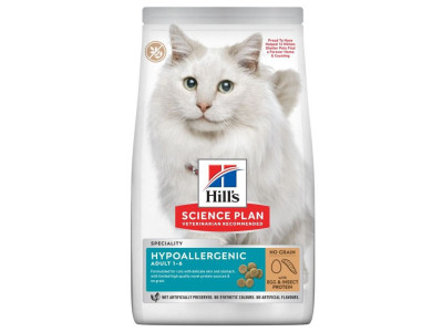 Хілс Hill's SP Feline Adult Hypoallergenic Egg & Insect Protein гіпоалергенний корм для дорослих котів, 1,5 кг (607869)