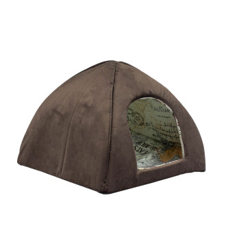 Будиночок-Юрта Пушистики 40*40*35 см для кішок та дрібних собак, колір шоколад (ЮП-2)