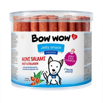 Ласощі  для собак "Bow wow" палички міні-салямі з яловичини та колагену, 12 см