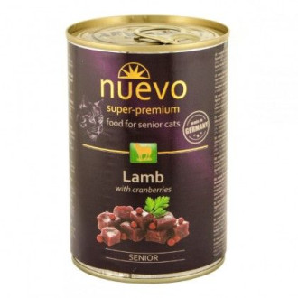 Нуево 400 гр Nuevo Cat Senior Lamb & Cranberries вологий корм з ягням і журавлиною для літніх котів, упаковка 6 банок (95117)