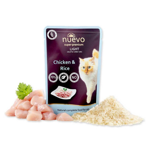 Пауч NUEVO LIGHT для котів, курка і рис , 85 г