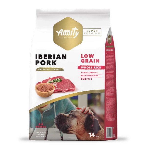 Аміті Amity Super Premium Low Grain Iberian Pork сухий корм з Іберійською свининою для дорослих собак, 14 кг (566 IBERIAN 14 KG)
