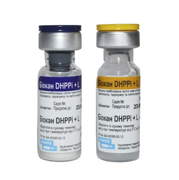 Біокан DHPPI+L Biocan DHPPI+L вакцина для собак (чума, гепатит, парвовіроз, парагрип, лептоспіроз), 1 доза