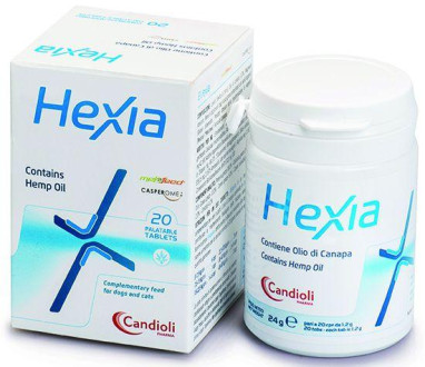 Гексія Кандіолі Hexia Candioli знеболювальна добавка при запаленнях суглобів у собак і кішок, 20 таблеток