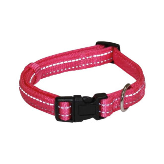 Нашийник CROCI SOFT REFLECTIVE, світловідбиваючий, м'який, рожевий, нейлон, 35-55x2 см