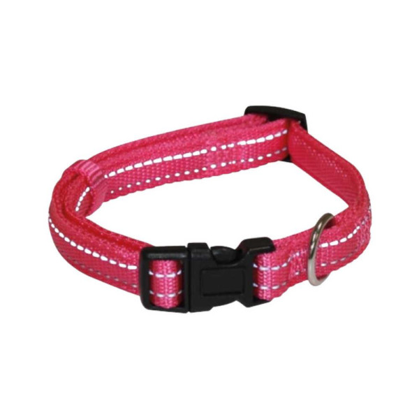 Нашийник CROCI SOFT REFLECTIVE, світловідбиваючий, м'який, рожевий, нейлон, 35-55x2 см