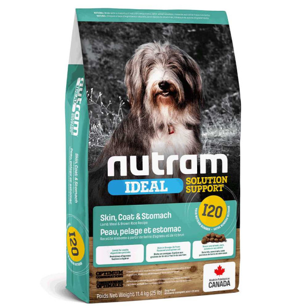 Нутрам I20 Nutram Ideal SS Skin, Coat &amp; Stomach сухий корм для собак із чутливим травленням, 11,4 кг (I20_(11.4kg)