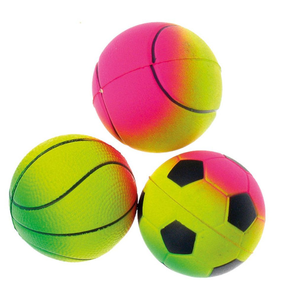 Іграшка для собак TETRAPET Dental Fun, м'який гумовий м'ячик (веселка), 6 см