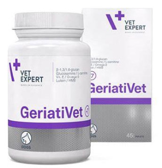 Геріативет Geriativet Vetexpert вітаміни для літніх собак до 15 кг, 45 таблеток