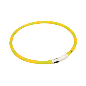 Нашийник CROCI що світиться, LED, USB, силікон, жовтий, 40 см