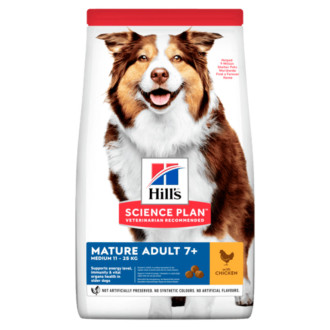 Хілс Hill's SP Canine Mature Adult 7+ Medium Breed Chicken корм для собак вагою 11-25 кг старше 7 років, 14 кг (604378)
