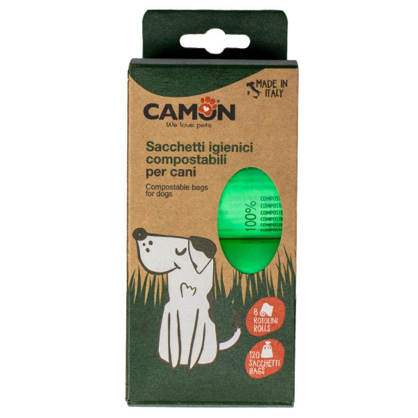 Пакети для собачих фекалій CAMON, біорозкладні, 8 штx15 пак