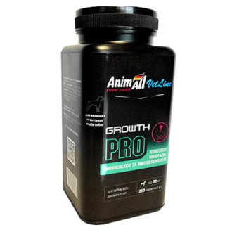 Вітаміни AnimAll VetLine Growth PRO для збільшення м'язової маси у собак великих порід, 250 таблеток по 2 гр