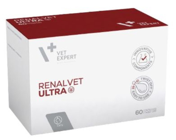 Реналвет Ультра Renalvet Ultra Vetexpert вітаміни для підтримки функції нирок при ХНН у кішок, 60 капсул