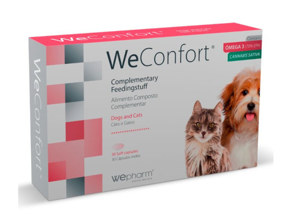 WeConfort Wepharm для полегшення хронічного болю у котів і собак, 30 капсул