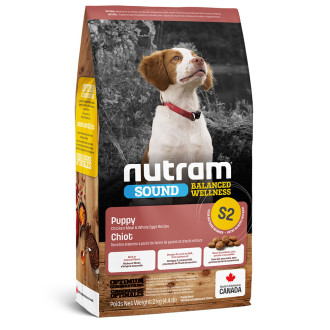 Нутрам Nutram S2 Sound Balanced Wellness Puppy сухий корм холістик з куркою та яйцями для цуценят, 2 кг (S2_(2kg)