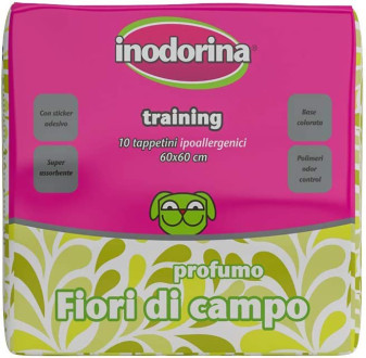 Пелюшки гігієнічні Inodorina Training Fiori 60*60 см для собак, із запахом квітів, 10 пелюшок