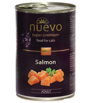 Нуево 400 гр Nuevo Cat Adult Salmon вологий консервований корм із лососем для котів, упаковка 6 банок (95102)