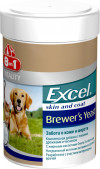 Вітаміни 8в1  Excel Brewer's Yeast з пивними дріжджами часником для шкіри вовни кішок і собак, 140 таблеток