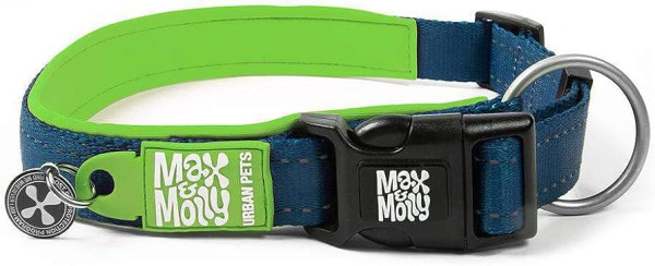 Нашийник Матрікс Зелений Лайм Max &amp; Molly Smart ID Collar Matrix Lime Green L з QR-кодом для собак, обхват шиї 39 - 62 см (214084)