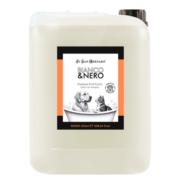 Шампунь Фруктова Екзотика Iv San Bernard Bianco &amp; Nero Universal Frutta Esotica для середньошерстих котів та собак, 10 л