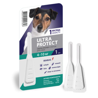Ультра Протект для собак 4-10 кг Ultra Protect краплі від бліх і кліщів, 1 піпетка
