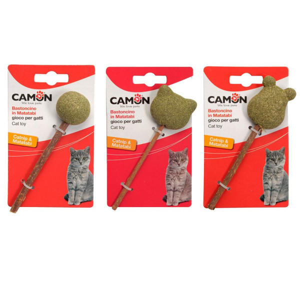Іграшка для котів CAMON паличка Мататабі (срібл. лоза) з фігурками з котячої м'яти( куля,зірка,сердечко,кішка,собачка) 6 видів, 14