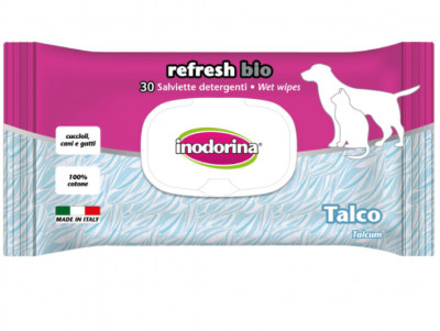 Inodorina Salvietta Bio Talco вологі біорозкладні котонові серветки для котів і собак, 30 серветок (2300050001)