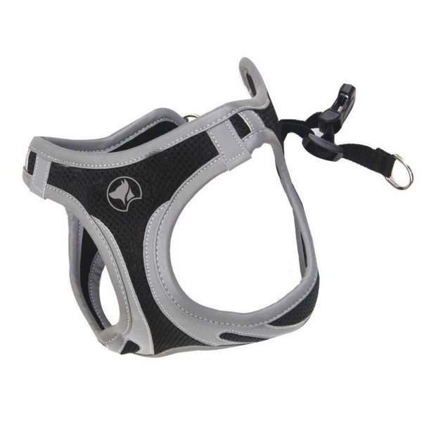 Шлея CROCI HIKING REFLECTIVE, чорна, нейлон, S 34-41 см