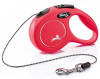 Повідець рулетка Flexi New Classic S для собак вагою до 12 кг, трос 5 метрів, колір червоний