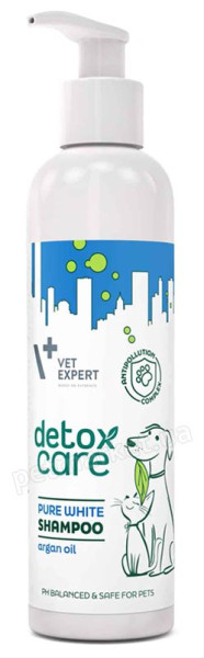 VetExpert Detox Care Pure White Shampoo шампунь для собак та котів з білою або світлою вовною, 250 мл