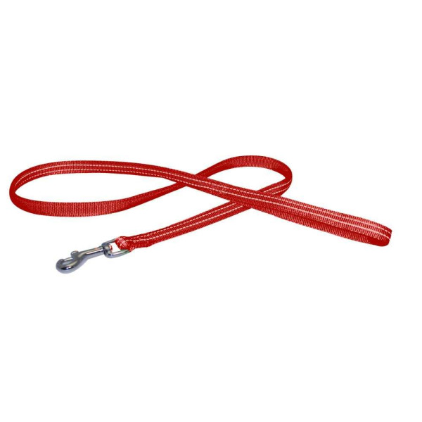Повідець для собак CROCI SOFT REFLECTIVE, світловідбиваючий, м'який, червоний, нейлон, 120x1 см