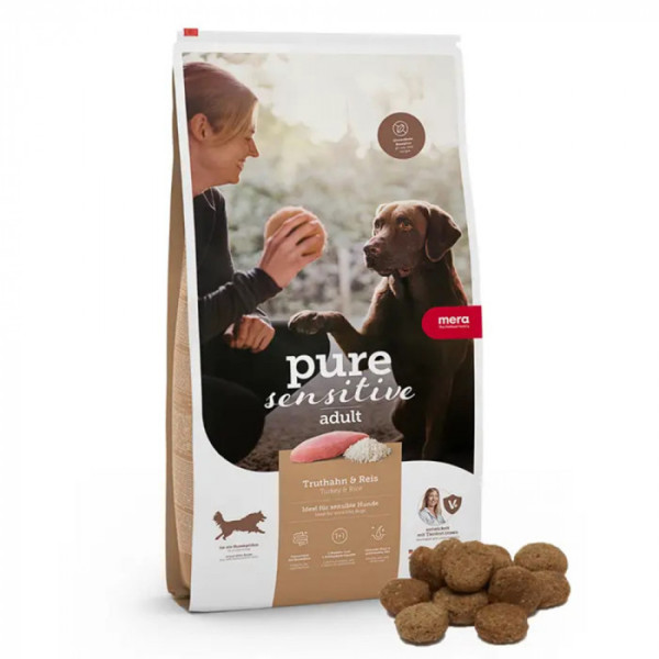 Мера Mera Pure Sensitive Dog Adult Truthahn &amp; Reis сухий корм з індичкою для середніх і великих собак, 12,5 кг (056750)