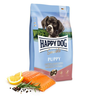 Happy Dog Sensible Puppy Salmon & Potato лосось і картопля, сухий корм для цуценят від 1 до 6 місяців, 1 кг (61002)