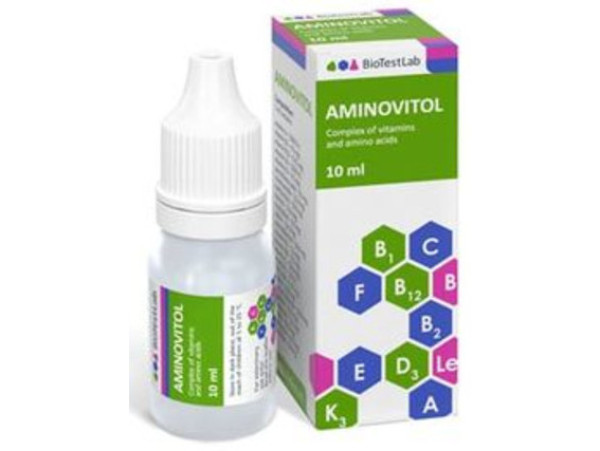 Аміновітол Aminovitol пероральний комплекс вітамінів та амінокислот, 10 мл, флакон-крапельниця
