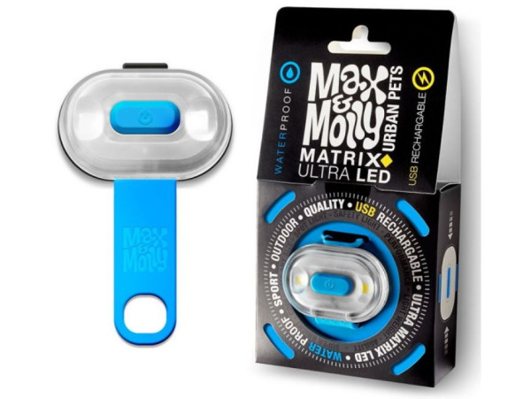 Ліхтарик світлодіодний Блакитне Небо Max &amp; Molly Matrix Ultra Led Safety Light Sky Blue для прогулянки з собакою в темряві (800005)