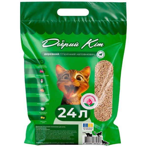 Наповнювач  деревний Добрий Кіт,  6кг