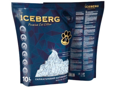 Айсберг Iceberg гігієнічний силікагелевий наповнювач для котячого туалету, без аромату, 10 л (2081)