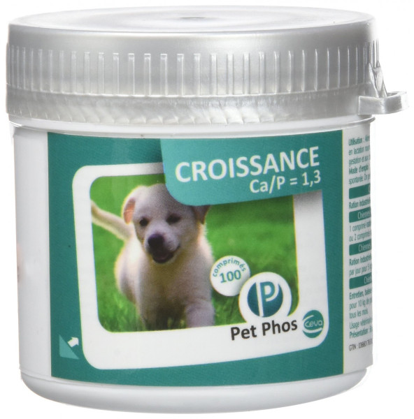 Ceva Pet Phos Croissance Ca/P=1/3 вітаміни і мінерали для цуценят, що годують і вагітних сук, 100 таблеток