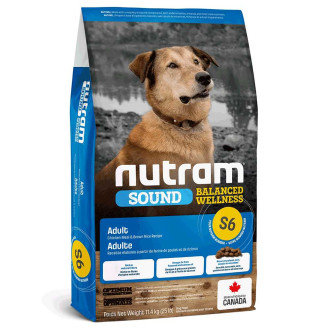 Нутрам S6 Nutram Sound BW Adult Dog курка з коричневим рисом, сухий корм холістик для дорослих собак, 11,4 кг (S6_(11.4kg))