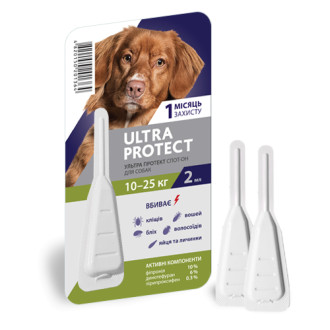 Ультра Протект для собак 10-25 кг Ultra Protect краплі від бліх і кліщів, 1 піпетка
