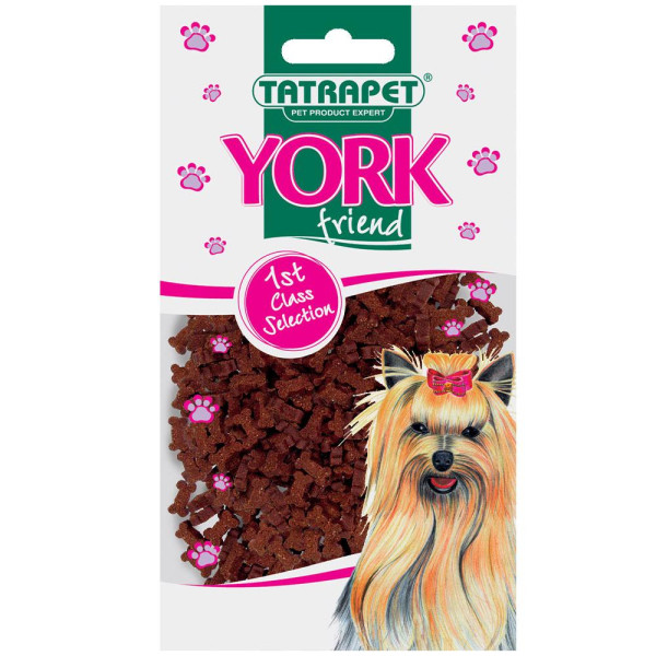 Ласощі для собак TETRAPET York, снекі-кісточки з куркою та яловичиною, 90 г