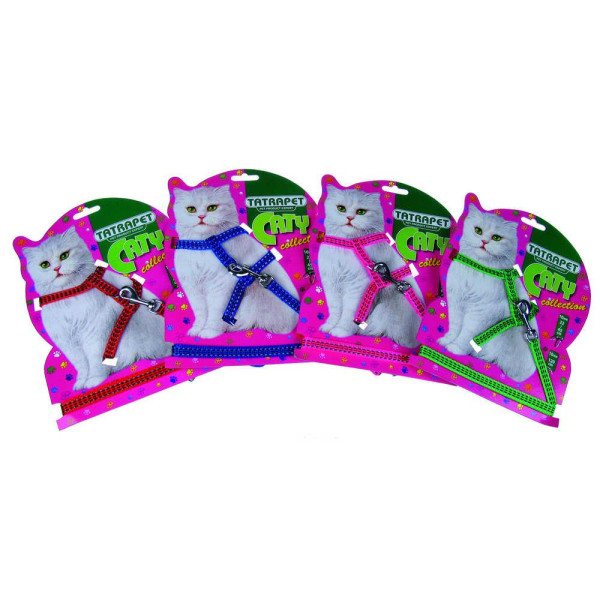 Набір для котів TETRAPET Caty, шлея +повідець, світловідбиваючий, 1х22-45/120см