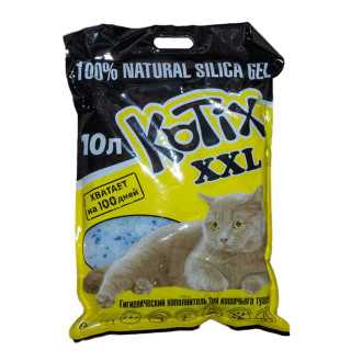 Котікс Kotix силікагелевий бактерицидний наповнювач для котячого туалету, об'єм 10 л